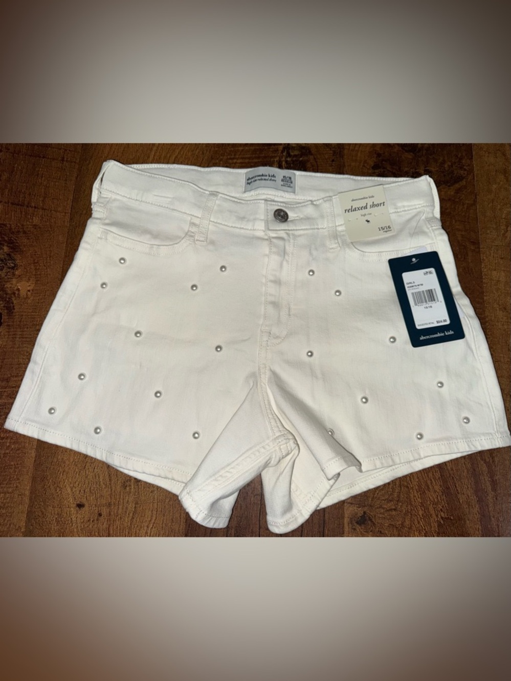 Abercrombie & Fitch White High Waist Pearly Twill Girl’s Shorts